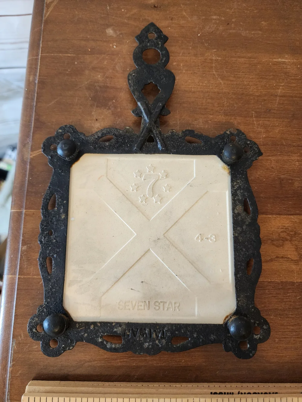 Love Is...Vintage Ceramic Wall Tile with Black Iron Frame